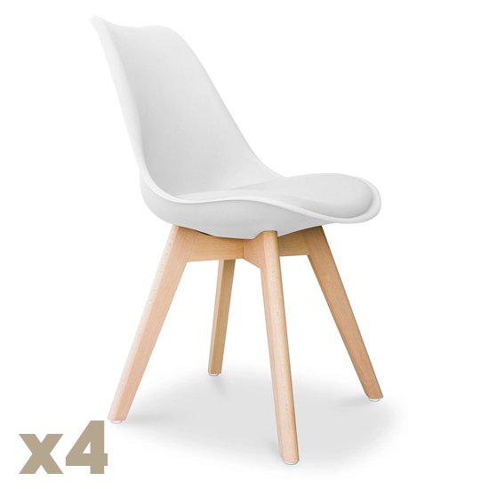 Lot 4 Chaises Style Scandinave