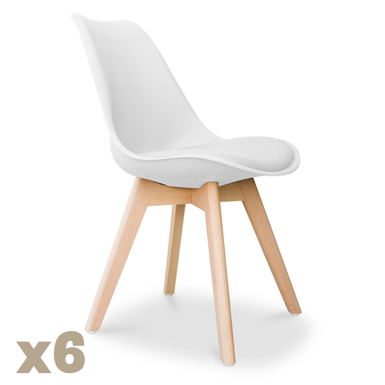 Lot 6 Chaises Style Scandinave
