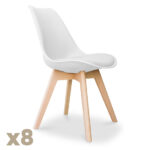 Lot 8 Chaises Style Scandinave
